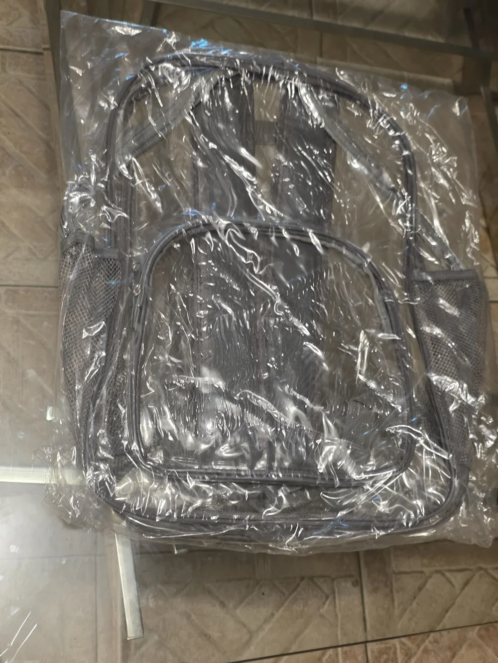 Clear Kids Backpack in Gray - Transparent School Bag Unisex